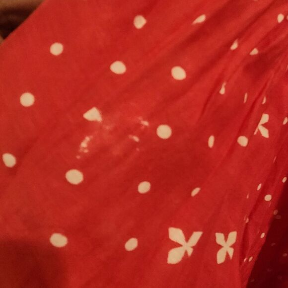 🅢🅐🅛🅔 Anthropologie Kopal Red Top Luma Peasant Blouse Medium - Picture 7 of 7